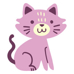 Cute happy cat flat