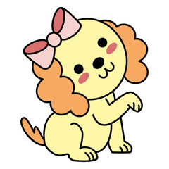 Cute happy dog bow flat
