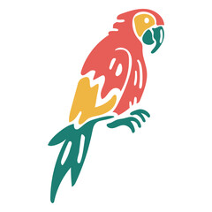 Macaw tropical bird doodle design