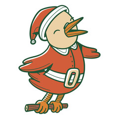 Santa bird illustration