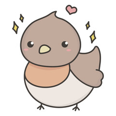 Naklejka premium Cheerful bird flat