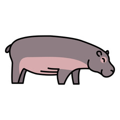 Hippopotamus animal side-view