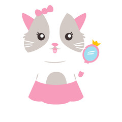 Cat with mirror cute