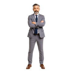 Obraz premium Confident businessman crossing arms office setting portrait professional environment corporate perspective
