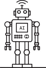 vector illustration of a computer robot , ai robot