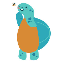Turtle and bee semi flat