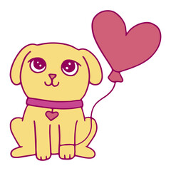 Cute heart balloon dog