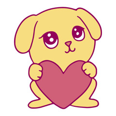 Cute heart dog