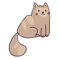 Cute color stroke small cat