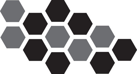 Obraz premium Grayscale Geometric Honeycomb Pattern with Polygonal Tiles – Futuristic Vector Art for Layouts and Wall Designs