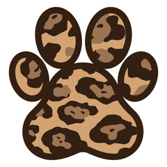 Attention-grabbing animal motif with spots in paw-shaped frame