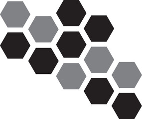 Grayscale Geometric Honeycomb Pattern with Polygonal Tiles – Futuristic Vector Art for Layouts and Wall Designs

