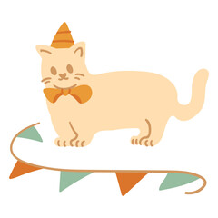 Birthday flat cat decoration