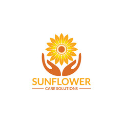 Bright sunflower logo with vibrant yellow petals, symbolizing positivity and growth. Ideal for brands wanting a cheerful, natural, and fresh identity that stands out.

