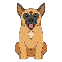 Cartoon dog sitting down