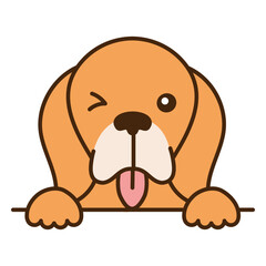 Beagle dog with its tongue out