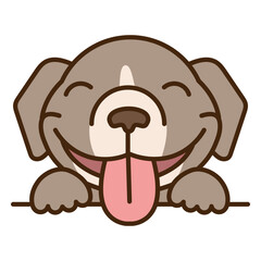 Dog with its tongue out sticking out of its mouth