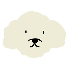 Fluffy dog face illustration