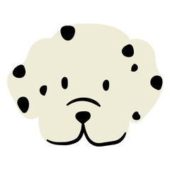  Spotted dog face illustration