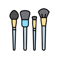 Professional Makeup Brush Set for Face Contouring and Highlighting bundle Vector Collection

