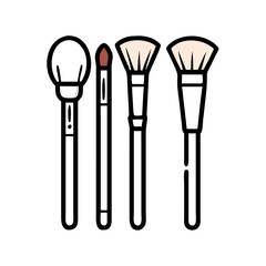 Professional Makeup Brush Set for Face Contouring and Highlighting bundle Vector Collection

