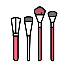 Professional Makeup Brush Set for Face Contouring and Highlighting bundle Vector Collection

