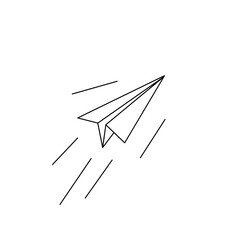 paper plane flying	