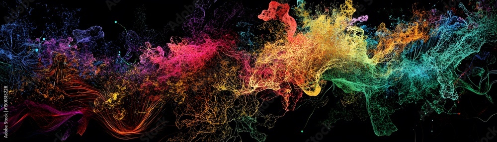 Aufkleber a vibrant, swirling array of colors creates a dynamic visual effect reminiscent of smoke or flowing 
