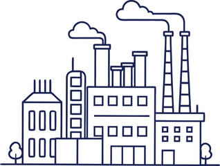 Obraz premium Industrial Buildings Vector Art