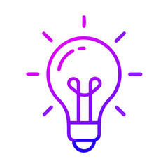 Gradient Outline Lightbulb Vector Illustration