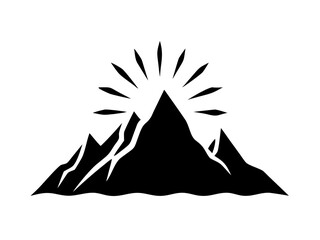 Bright Sunlit Mountain Summit With Sharp Rocky Pea