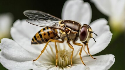 bee on a flower closeup shot