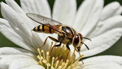 bee on a flower closeup shot