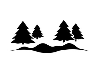 Fototapeta premium Peaceful Winter Scene With Snow Covered Evergreen
