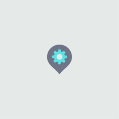 Location Settings icon flat vector design