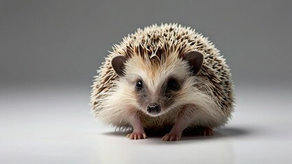 Closeup of a hedgehog on white background