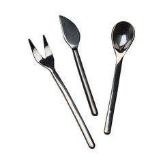 Spoon and Fork On PNG Transparent Background .  Cut-Out Clipping Path With Adobe Photoshop Pen Tool . PNG Transparent spoon and fork.