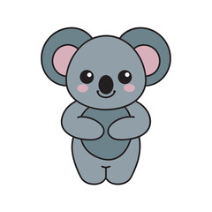 Kawaii Koala Bear With Sweet Outline