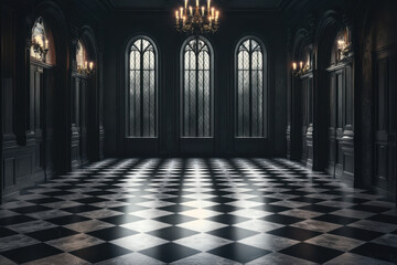 Fototapeta premium Dark and Elegant Hallway Interior