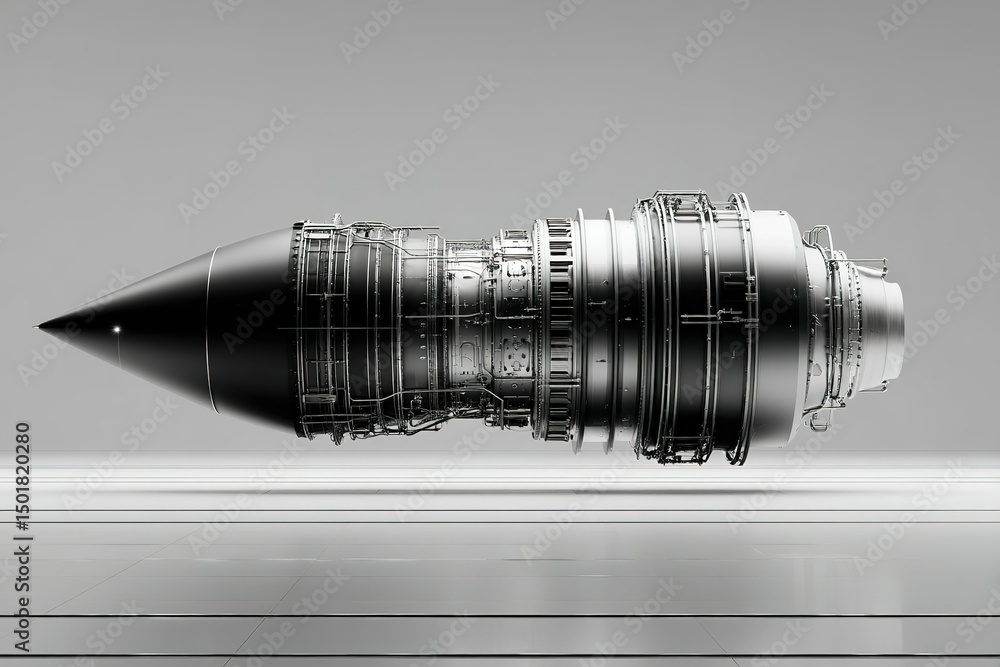 Aufkleber sleek and powerful jet engine on display showcasing advanced engineering and design in a modern exhi