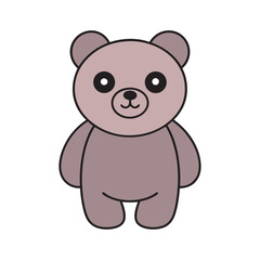 Kawaii Cuddly Bear With Cute Outline