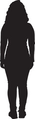 vector; silhouette of a back view of a  woman standing