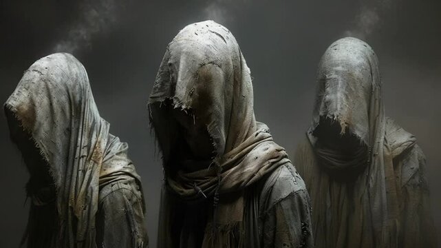 scary ghost characters on hellowen night