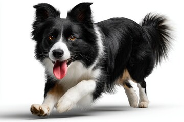 Fototapeta premium Border collie bursts forth with boundless energy, ready for a day of frolic and spirited games