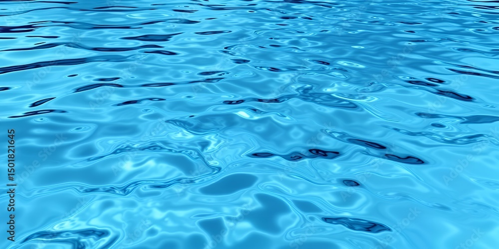 Aufkleber a close up view of the rippling surface of bright blue water reflecting light and creating patterns