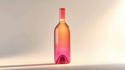 A radiant ros wine bottle embodying celebration and elegance in the soft light background with
