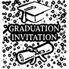 graduation cap and diploma vector illustration