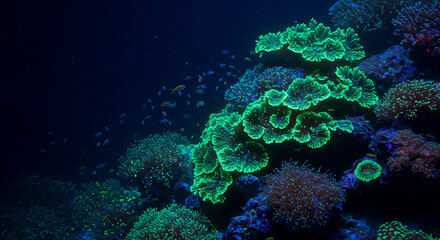 Obraz premium Coral Reef with Green and Brown Coral