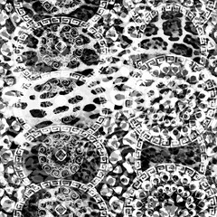 Abstract Seamless Pattern Design, Repeatable Textile Fabric Print, Multicolor Allover Floral Design