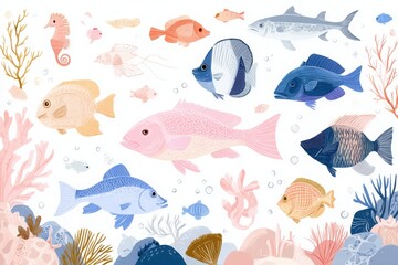 Underwater World with Sea Animals for Toddlers, AI Generated